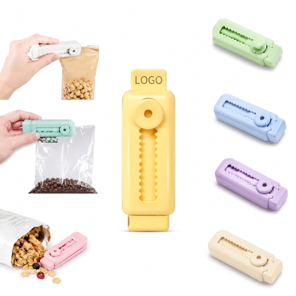 Multi-Color Plastic Food Bag Sealer Cutter Clip