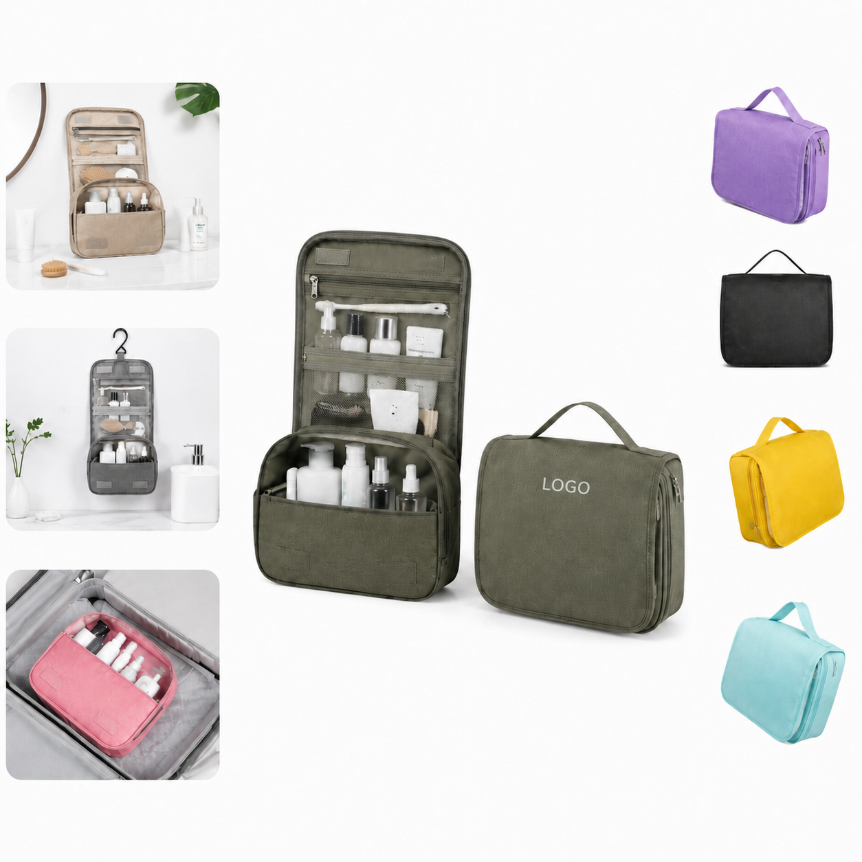 Hanging Waterproof Clear Toiletry Organizer Bag